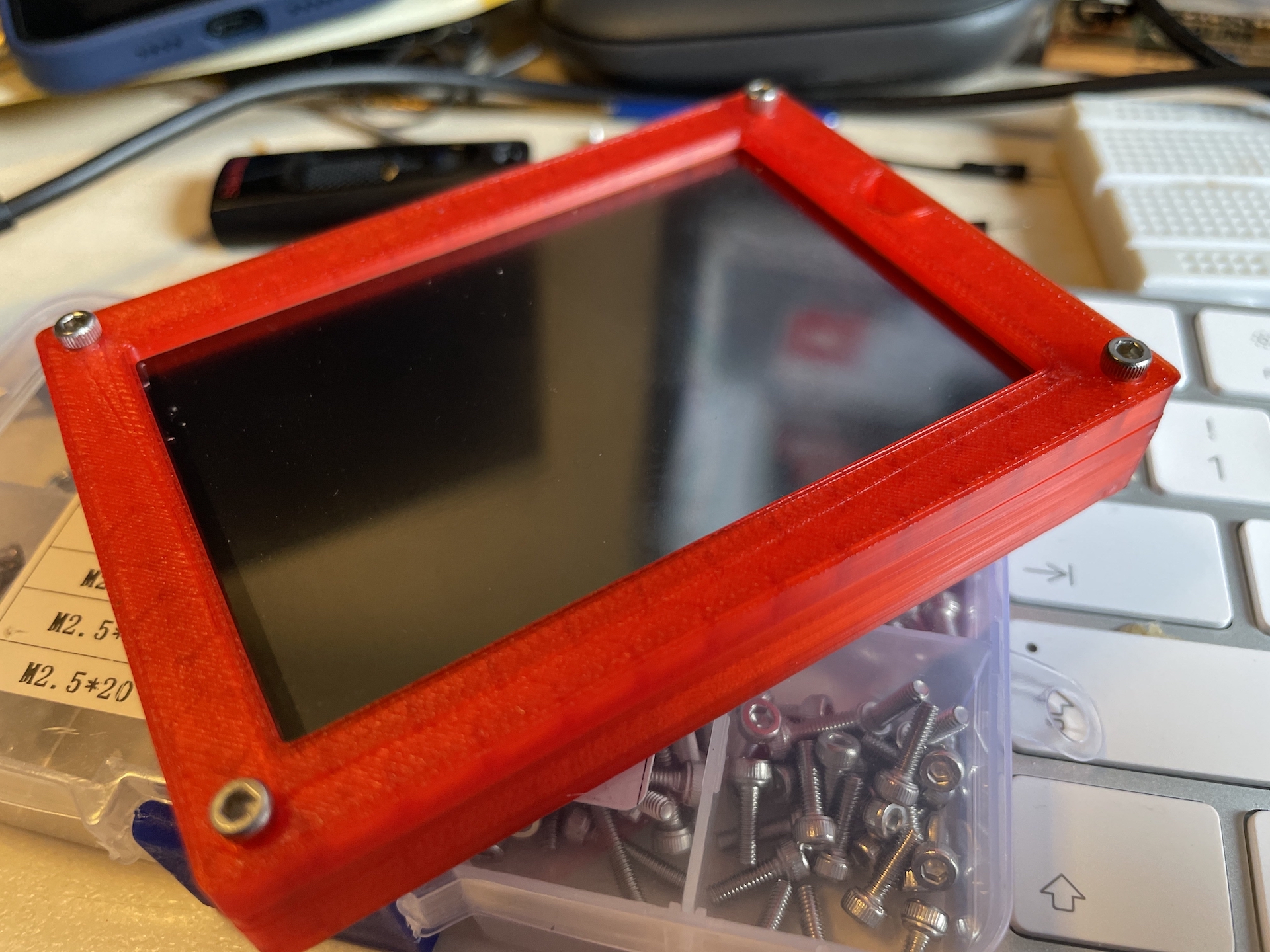 A PyPortal Titano, with 3D printed case